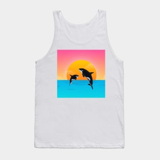 Pink Sunset Orca Tank Top